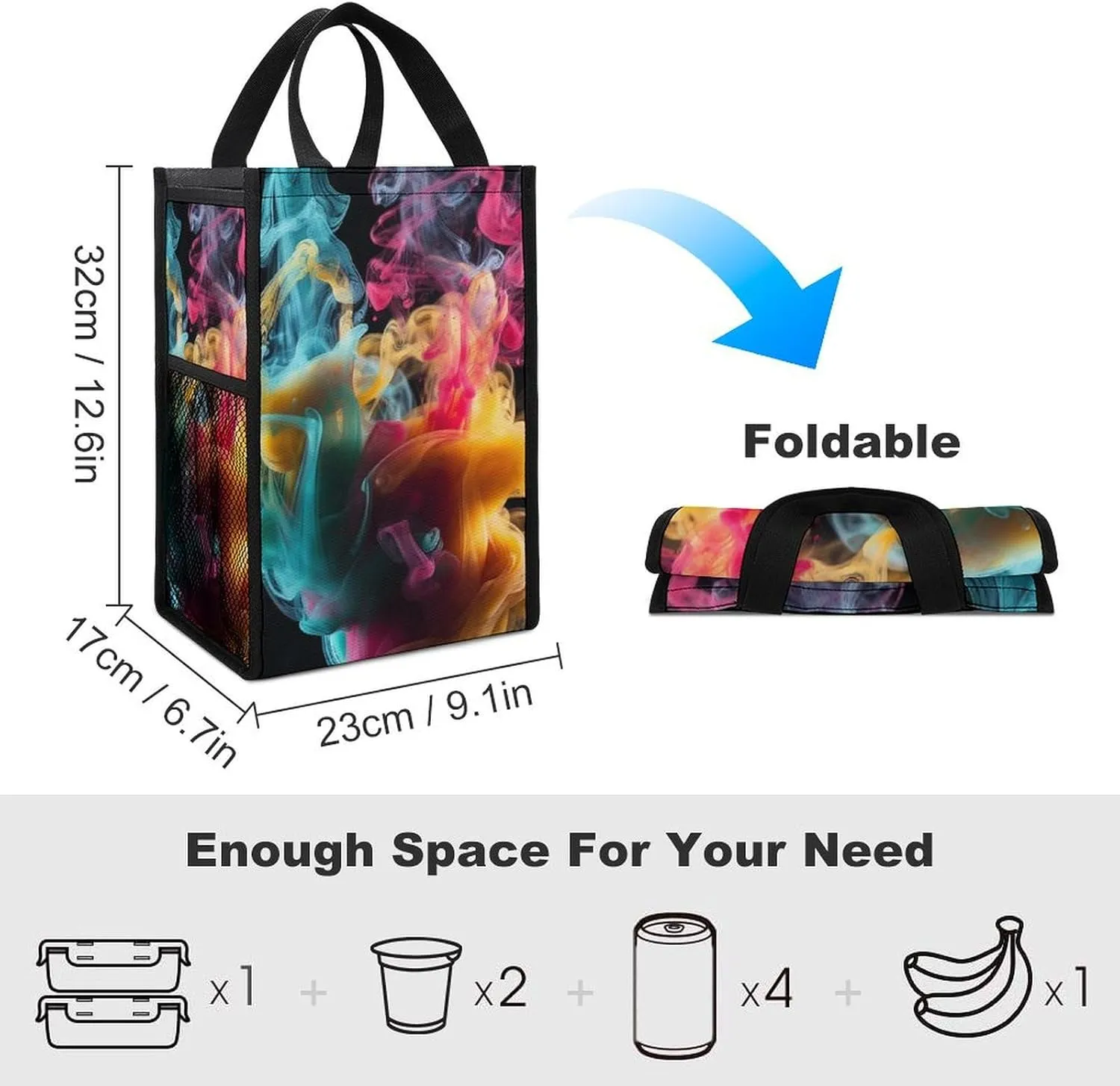 Lunch Bag for Women Men Lunch Box Reusable Melt In The Water Lunch Tote Bag Leakproof Lunch Cooler Bag for Work