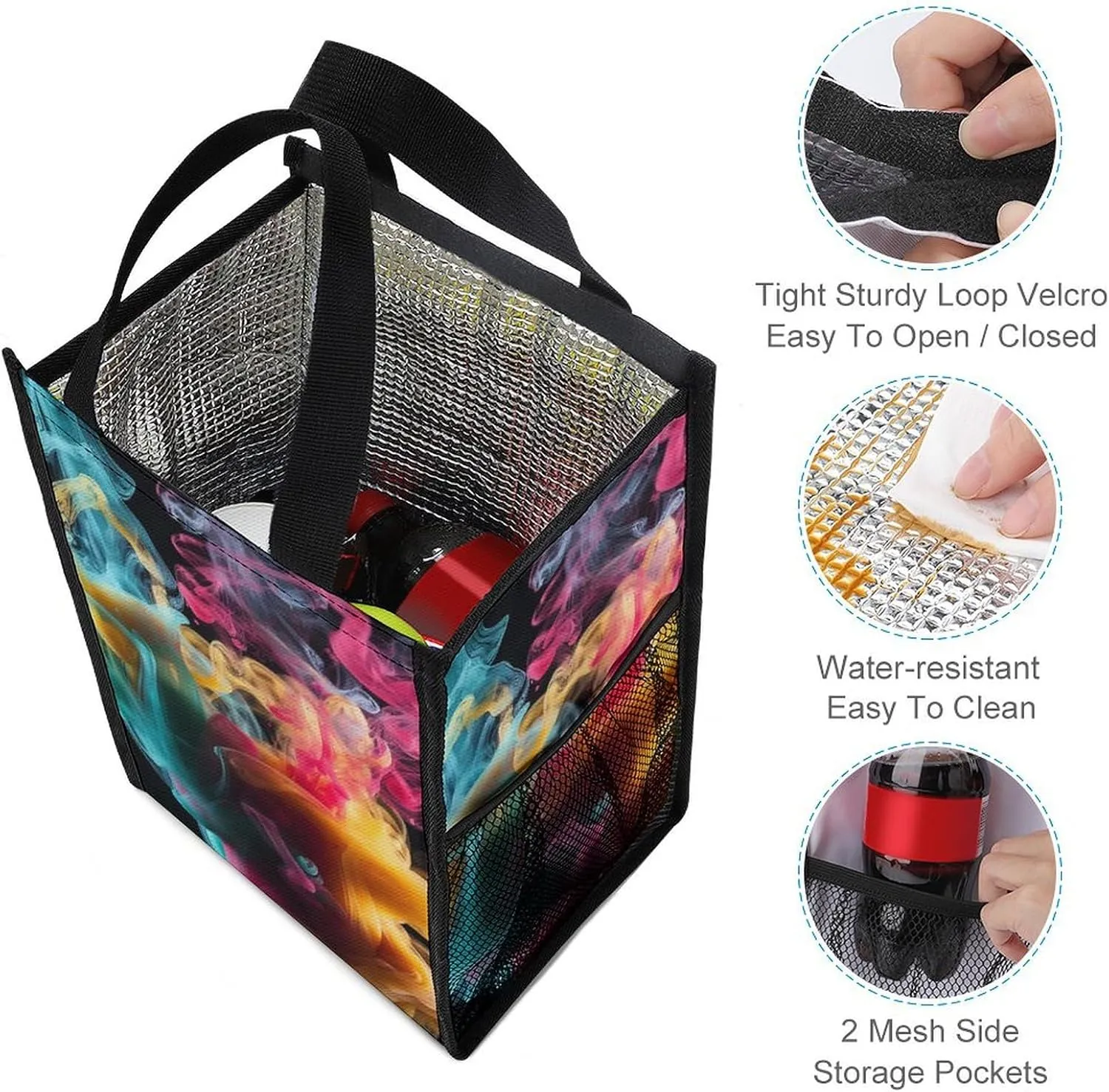 Lunch Bag for Women Men Lunch Box Reusable Melt In The Water Lunch Tote Bag Leakproof Lunch Cooler Bag for Work