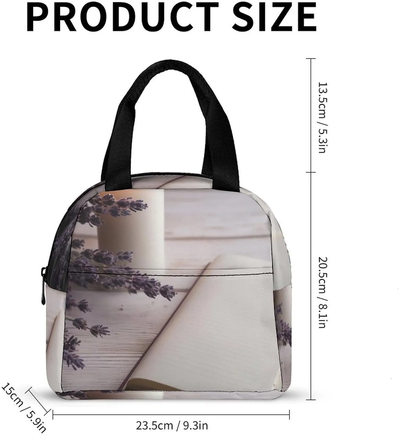 Lunch Bag for Women Men Portable Insulated Lunch Box Notebook And Candle LunchBox Reusable Tote Bags for Work Picnic