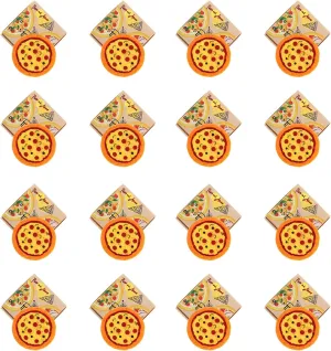 LUOZZY 16 Sets Miniature Pizza Boxes for Dollhouse Food Model Decor Display Photo Props Dollhouse Pizza Toys Decorations