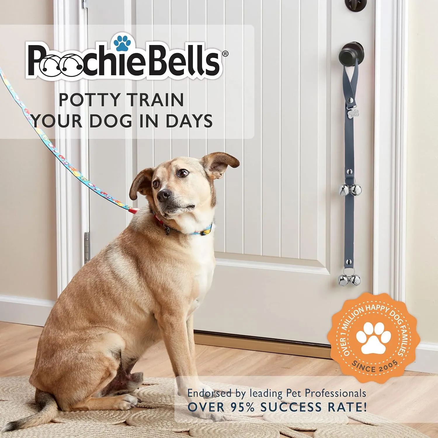 Lux Leather USA Handcrafted Dog Doorbell, Trusted by Pros & Pet Owners for 15  Yrs, Quick & Easy Potty/Housetraining Puppy Training Bells, Beautifully Made, Easy to Hear, Train in Days