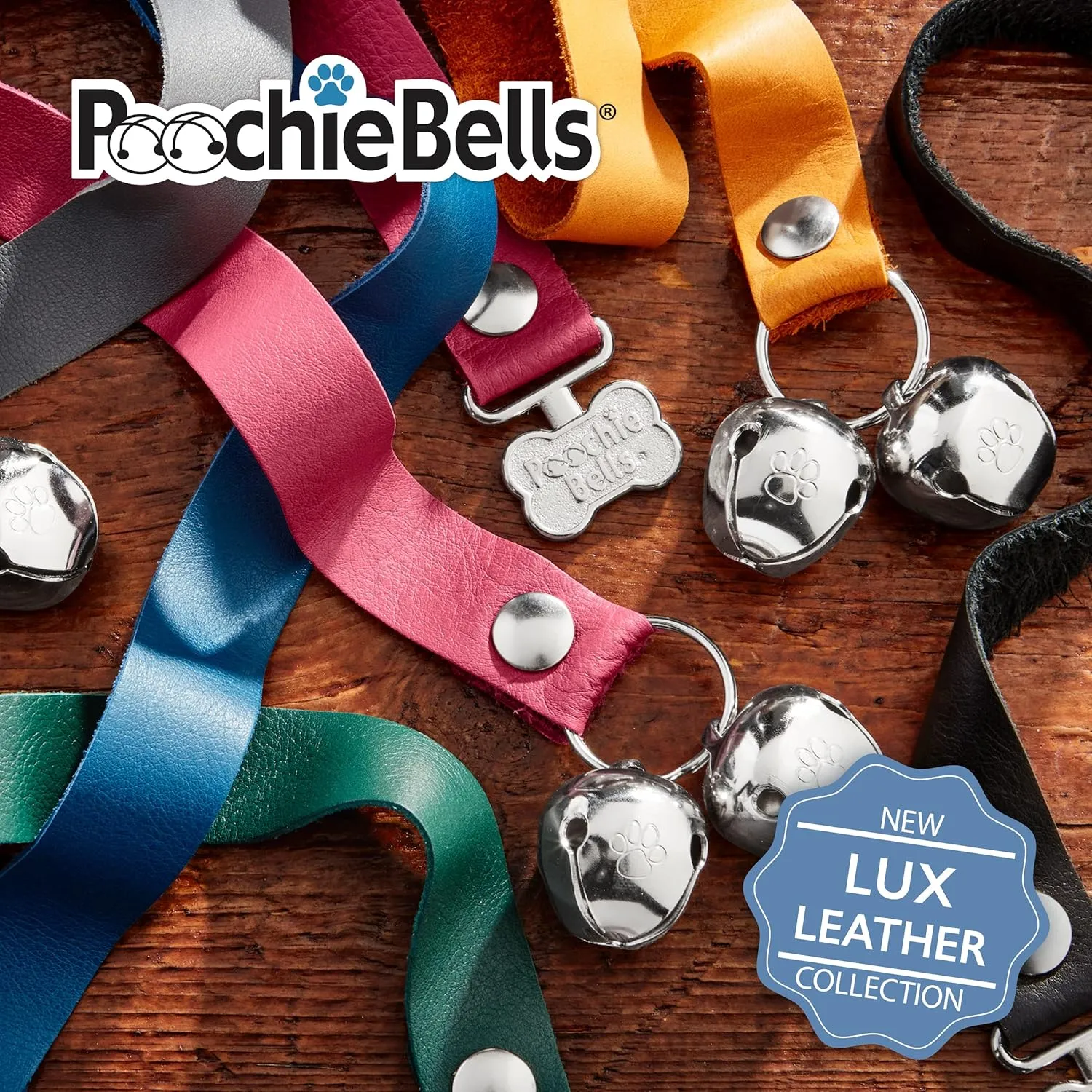Lux Leather USA Handcrafted Dog Doorbell, Trusted by Pros & Pet Owners for 15  Yrs, Quick & Easy Potty/Housetraining Puppy Training Bells, Beautifully Made, Easy to Hear, Train in Days