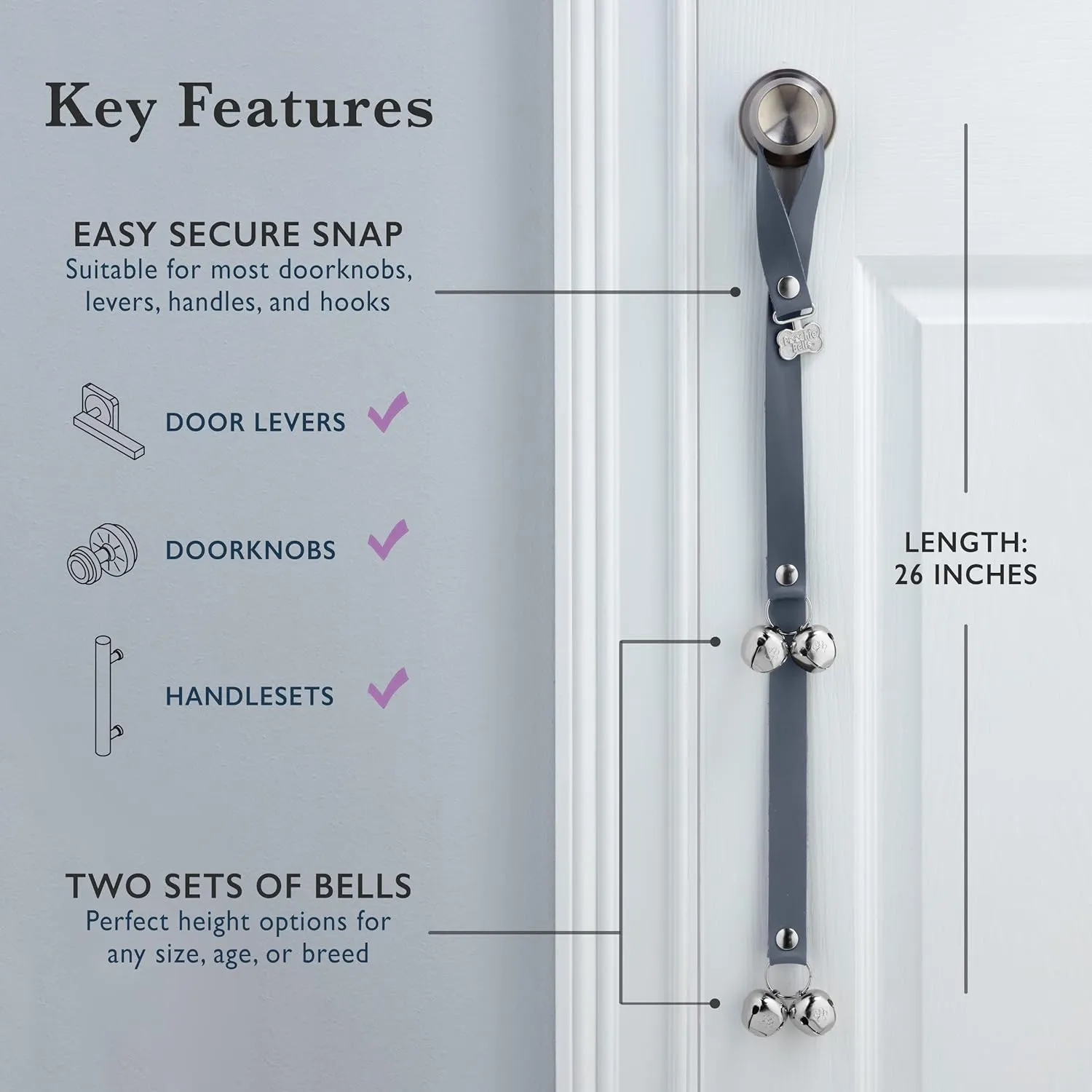 Lux Leather USA Handcrafted Dog Doorbell, Trusted by Pros & Pet Owners for 15  Yrs, Quick & Easy Potty/Housetraining Puppy Training Bells, Beautifully Made, Easy to Hear, Train in Days