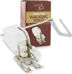 Madam Sew Open Toe Walking Foot for Quilting and Sewing Through Multiple Layers & Match Prints | Walking Foot Sewing Machine for Low-Shank Sewing Machines | Brother, Singer, Janome, Babylock & More