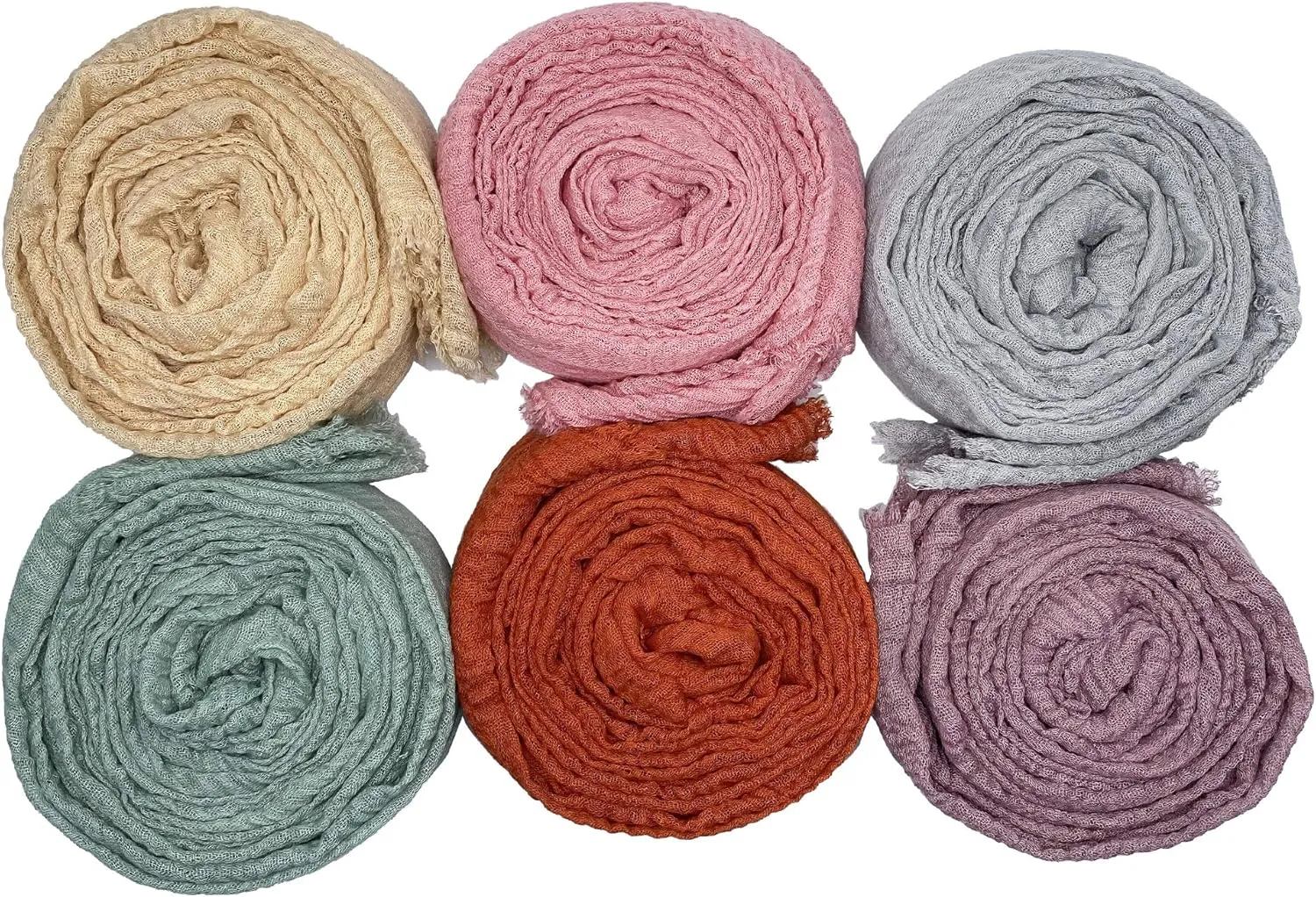 MANSHU 6 PCS Women's Soft Shawl and Wrap, Long Scarf, Big Head Scarf