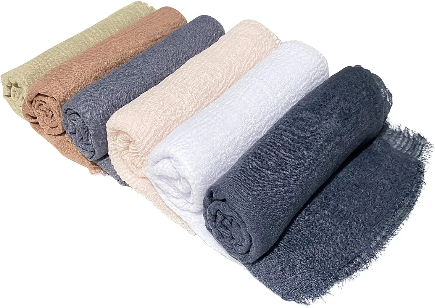 MANSHU 6 PCS Women's Soft Shawl and Wrap, Long Scarf, Big Head Scarf