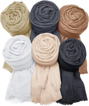 MANSHU 6 PCS Women's Soft Shawl and Wrap, Long Scarf, Big Head Scarf