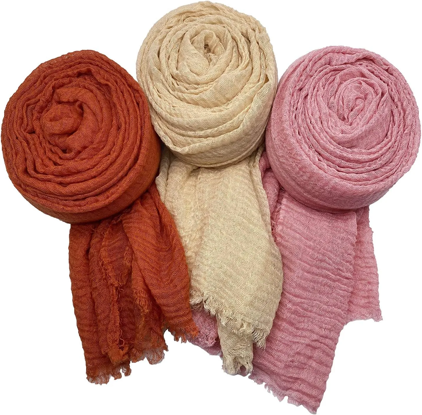 MANSHU 6 PCS Women's Soft Shawl and Wrap, Long Scarf, Big Head Scarf