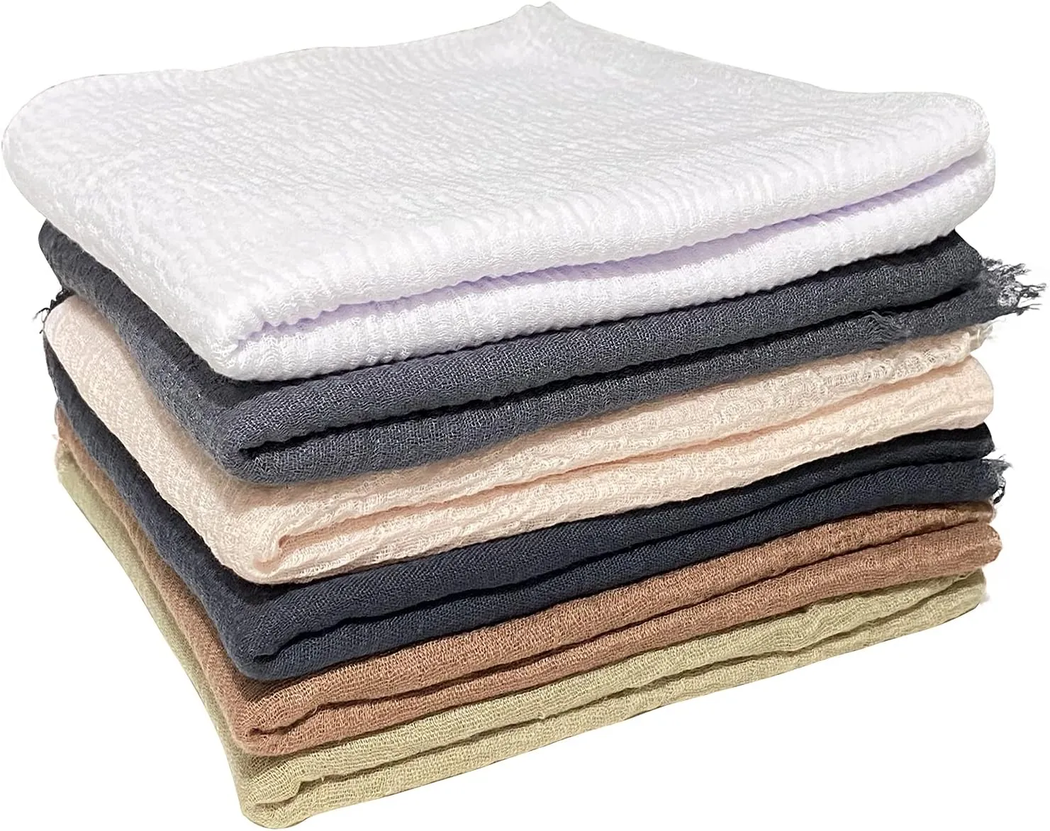 MANSHU 6 PCS Women's Soft Shawl and Wrap, Long Scarf, Big Head Scarf