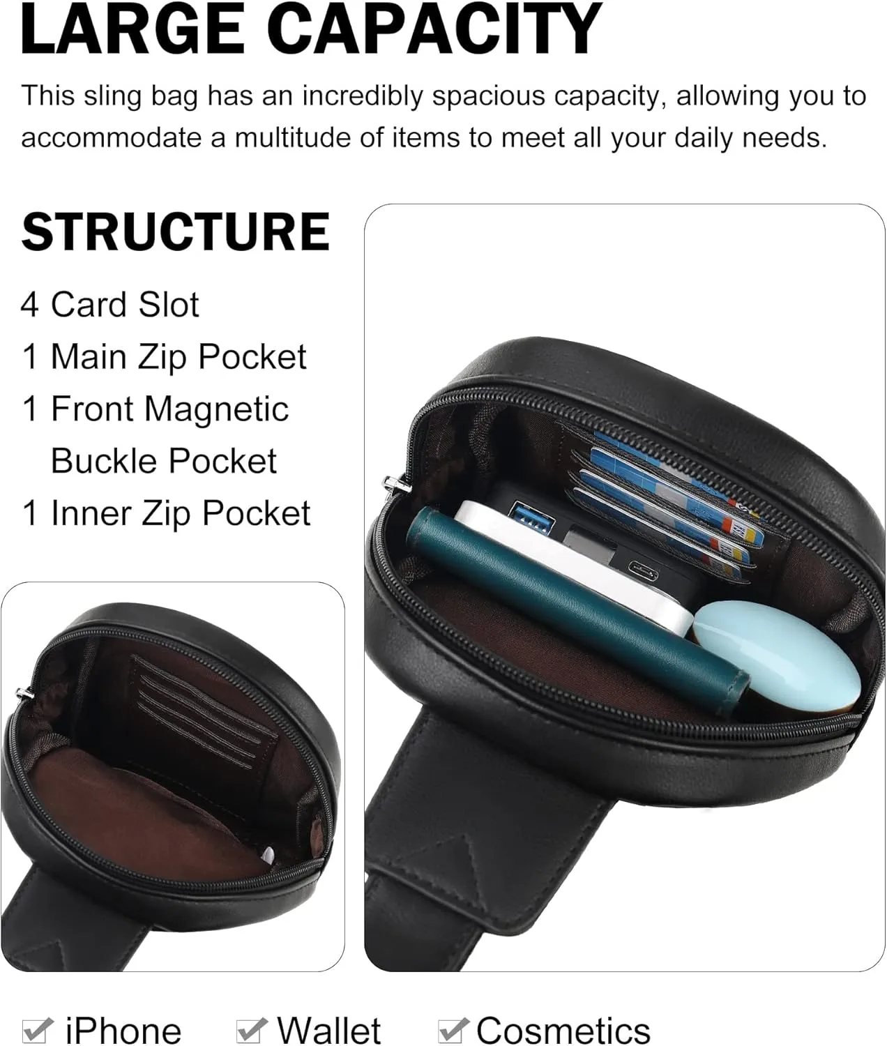 MASINTOR Small Sling Bag for Women Fashion Fanny Pack Crossbody Bags for Women Sling Backpack for Travel