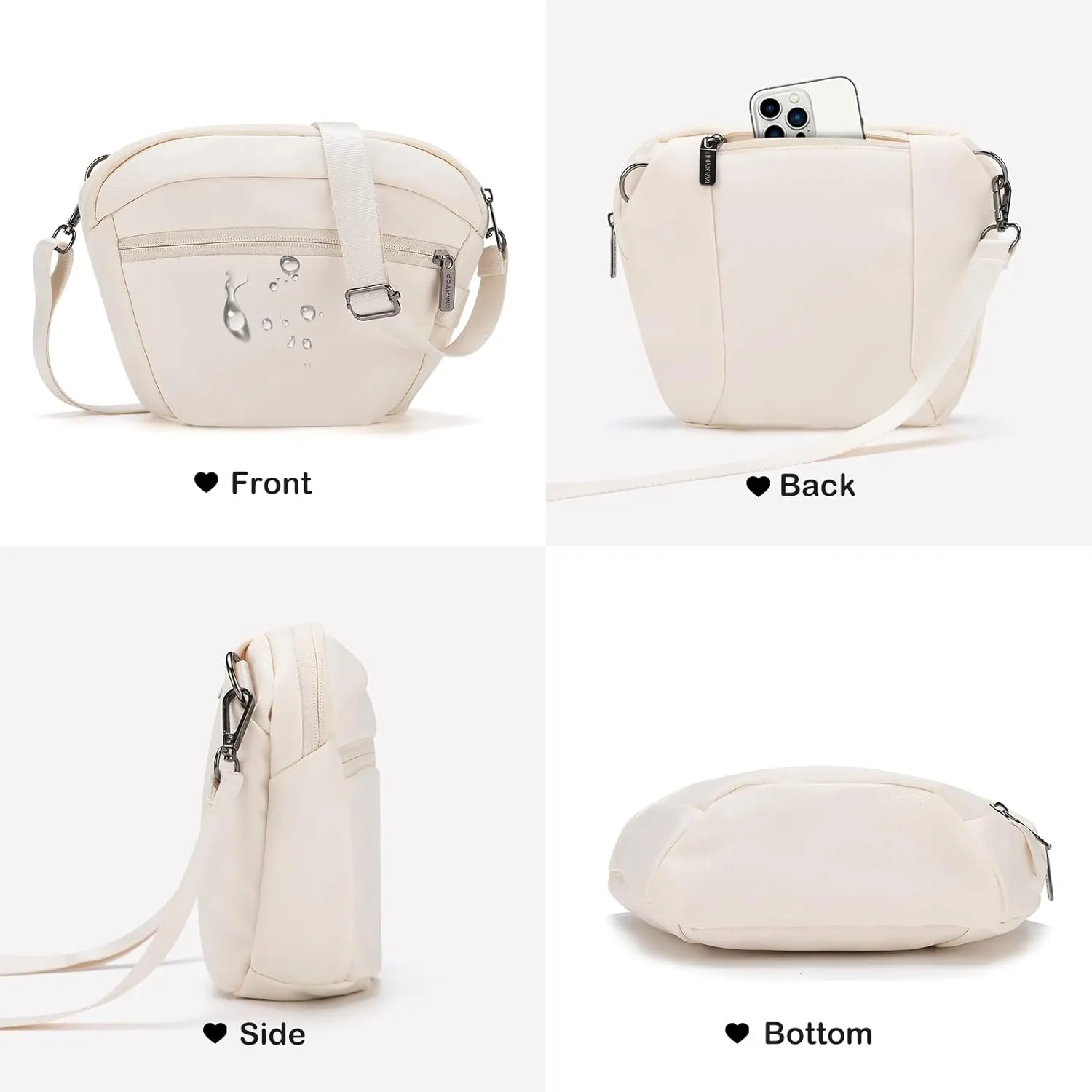 MAXTOP Large CrossBody Bags for Women with Adjustable Strap Casual Sling Bag with 4-Zipper Pockets Gifts for Enjoy Walking Cycling Travel Essentials (Beige)