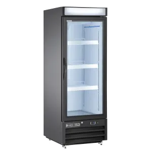 Maxx Cold MXM1-12FBHC 25-Inch-Wide Glass Door Merchandiser Freezer, Free Standing with 16 Cu. Ft. Storage - Black
