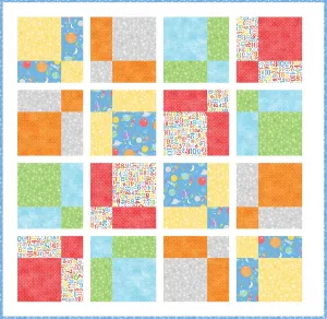 Maywood Studio Playtime Flannel Two by Two: Primary Quilt Kit