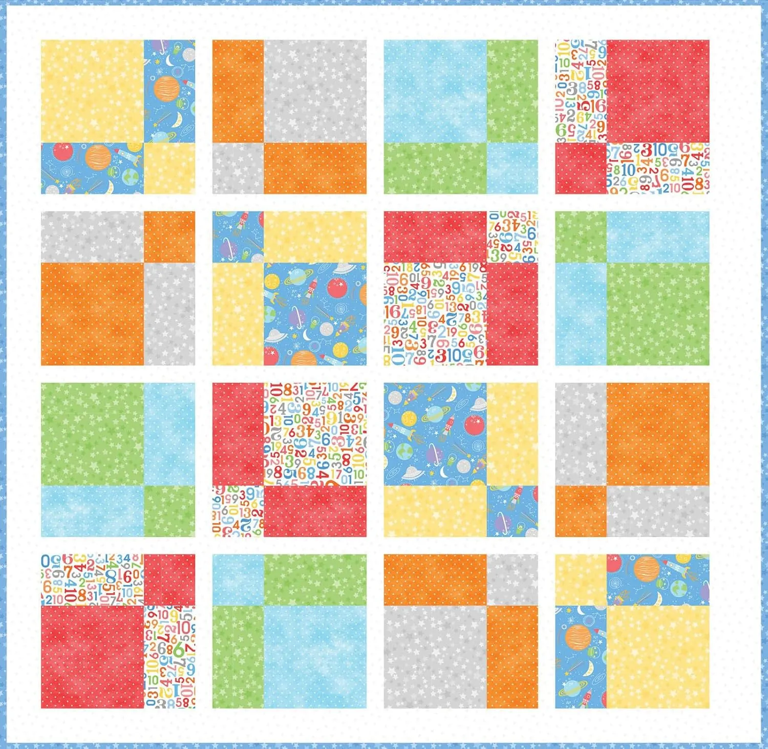 Maywood Studio Playtime Flannel Two by Two: Primary Quilt Kit