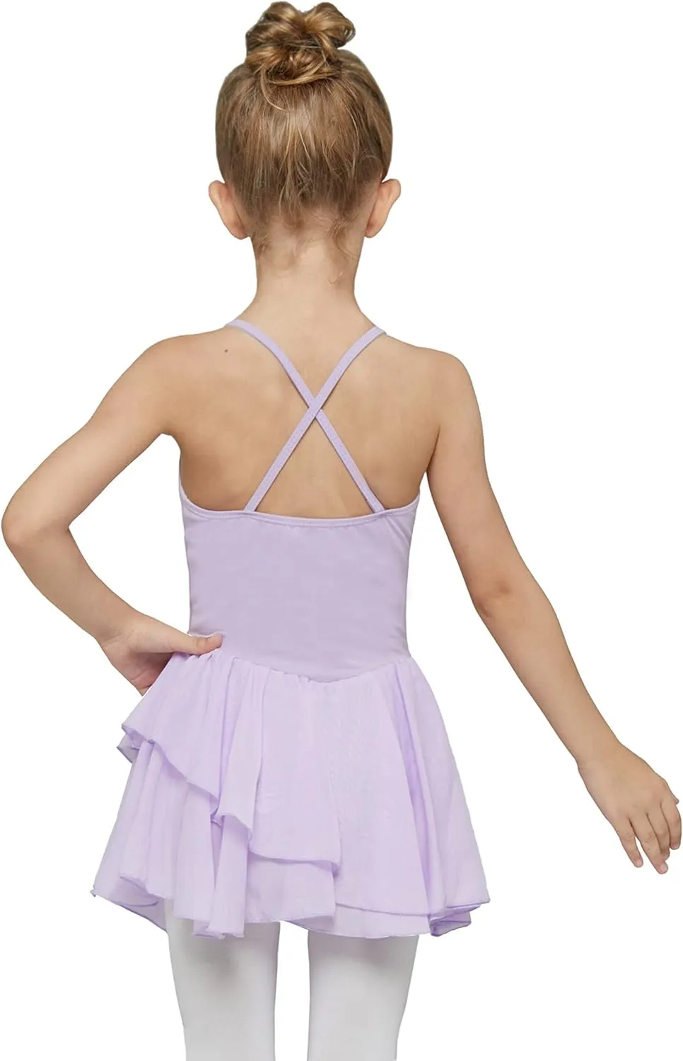 MdnMd Toddler Girls Ballet Dance Leotards Skirt Ballerina Ballet Outfit Dresses Camisole Puff Sleeve