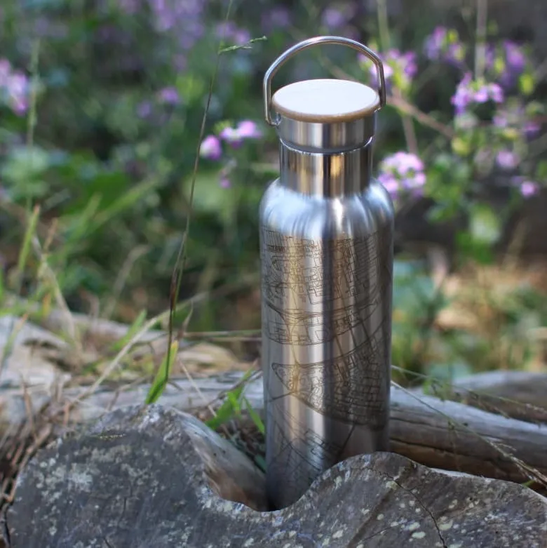 Medicine Bow - Wyoming Engraved Map Bottle with Bamboo Top