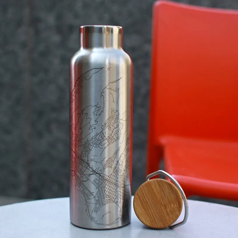 Medicine Bow - Wyoming Engraved Map Bottle with Bamboo Top