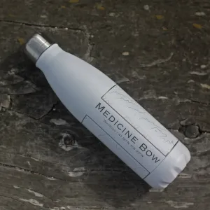Medicine Bow - Wyoming Engraved Map Insulated Bottle in Matte White