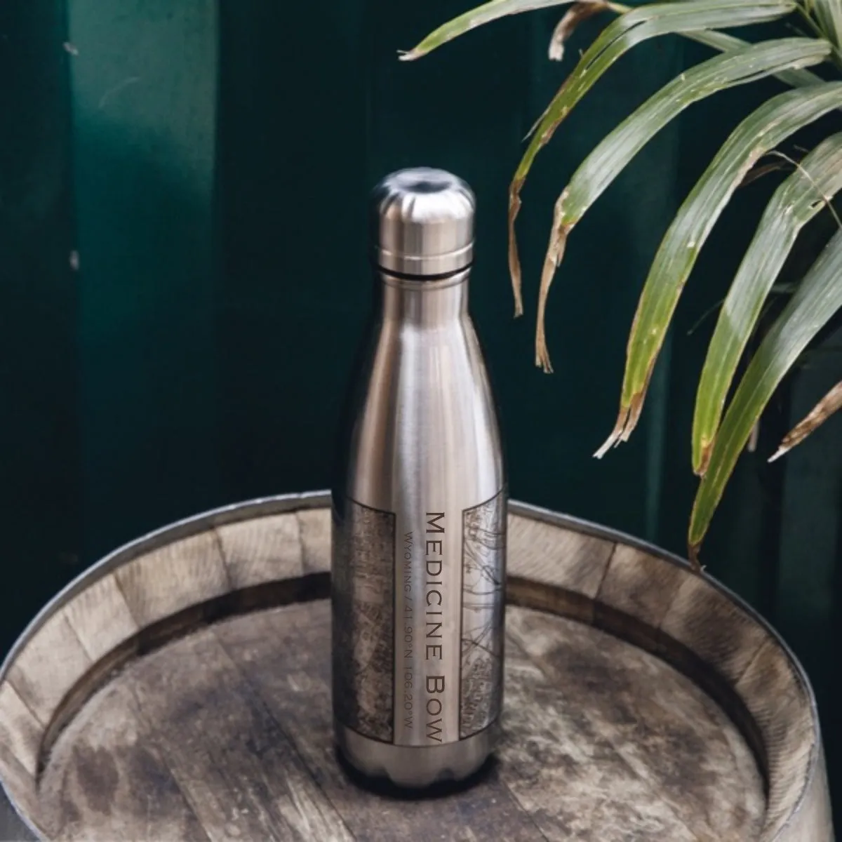 Medicine Bow - Wyoming Engraved Map Insulated Bottle