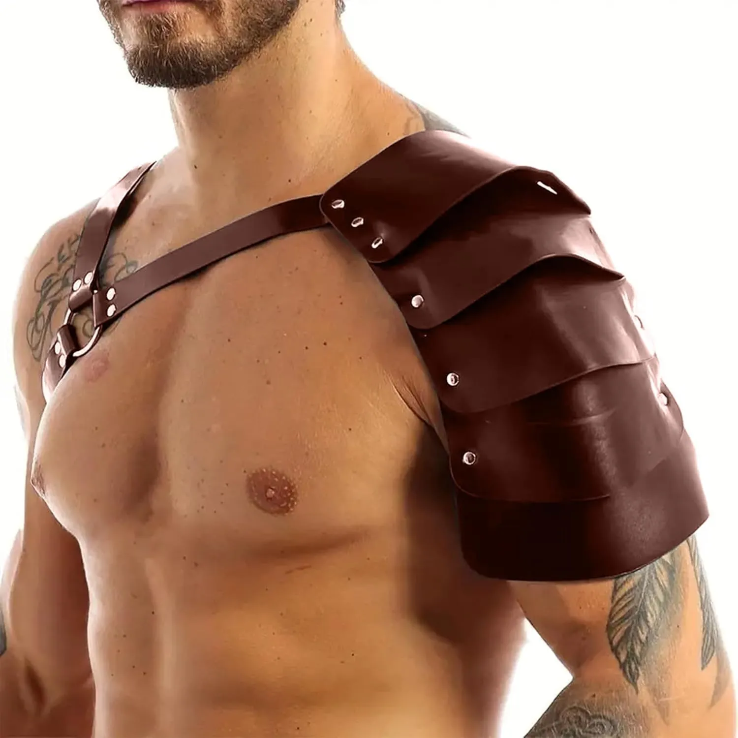 Medieval Belt Renaissance Accessories, PU Leather Belt Arm Guard Dagger Cover Cork Potion for Halloween Cosplay