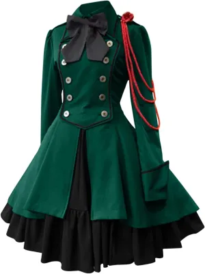 Medieval Renaissance Gown Dress for Women Rockabilly Retro Gothic Cosplay Victorian Cocktail Evening Dress