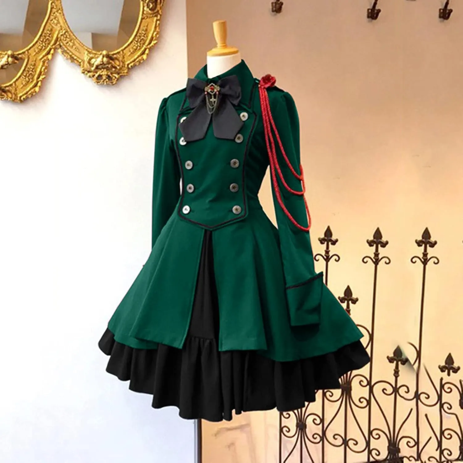 Medieval Renaissance Gown Dress for Women Rockabilly Retro Gothic Cosplay Victorian Cocktail Evening Dress