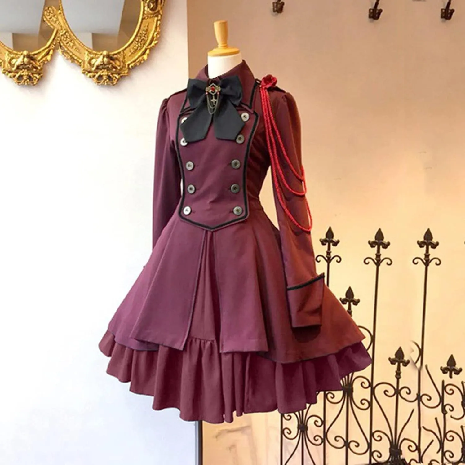 Medieval Renaissance Gown Dress for Women Steampunk Gothic Rockabilly Cosplay Victorian Vintage Retro Gown Dress