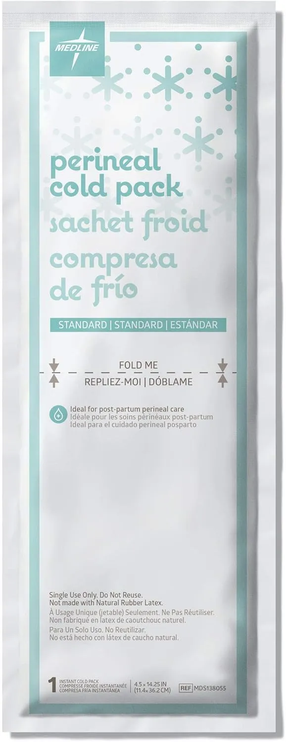 Medline Perineal Cold Packs for Postpartum Care (24 Count) Each Absorbent Pad is 4.5" x 14.25" Perfect for your After Delivery Postpartum Essentials Kit