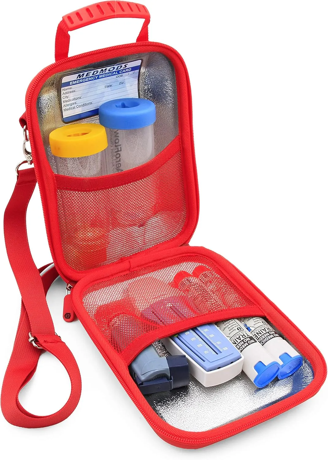 MEDMODS Insulated Asthma Inhaler Case Fits Inhaler Spacer, Mask, Epipen, Allergy Medicine and More - Includes CASE ONLY