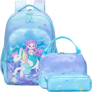 Meisohua Girls School Backpack Set Unicorn Backpack Lightweight Kids School Bookbag Girls Casual Daypack