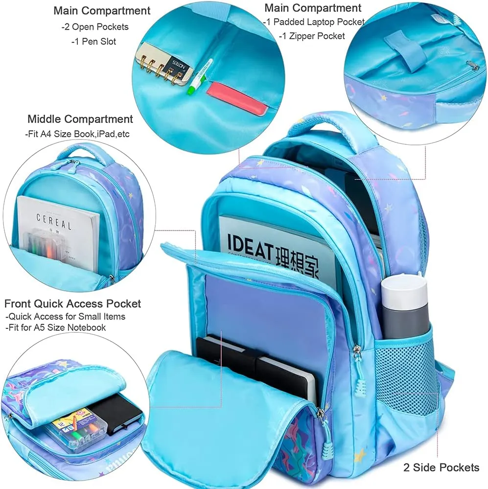 Meisohua Girls School Backpack Set Unicorn Backpack Lightweight Kids School Bookbag Girls Casual Daypack