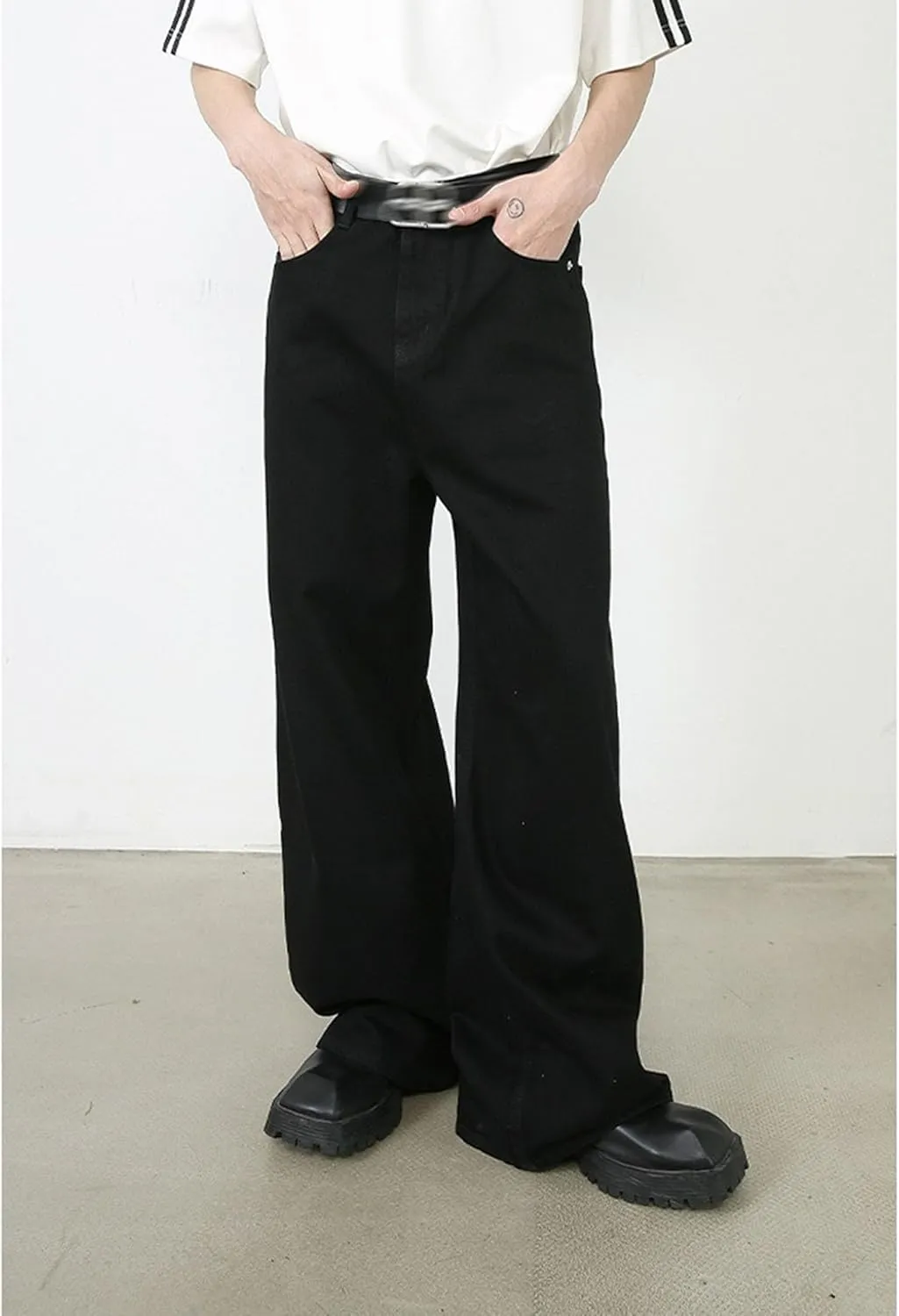 Men's Baggy Jeans Hip Hop Skater Jeans Vintage Dance Skateboard Pants Loose Fit Denim Jeans