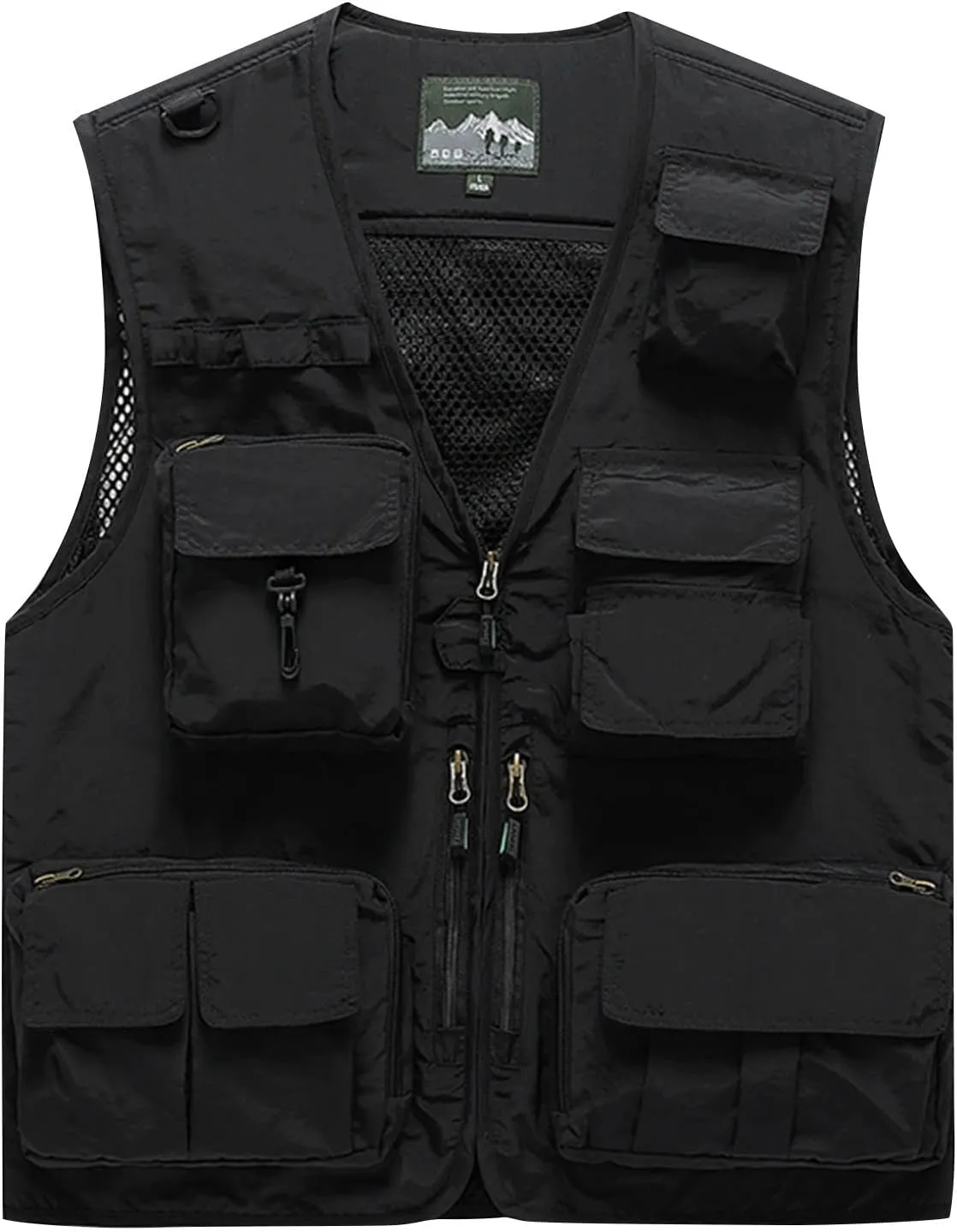 Men's Puffy Vests Multi Pocket Vest Thin Outdoor Fishing And Mountaineering Photography Breathable Tank Top, M-4XL