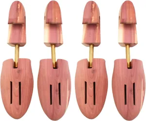 Men's Red Cedar Wood Shoe Tree Single Tube 2 Packs