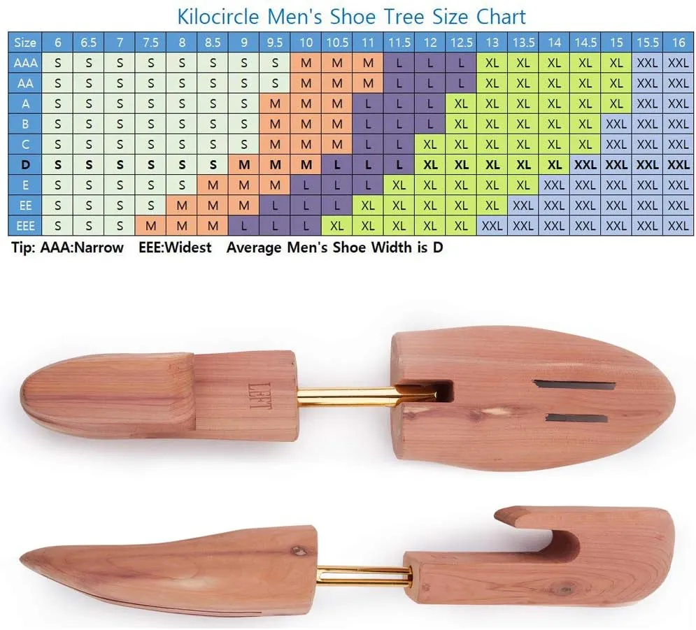 Men's Red Cedar Wood Shoe Tree Single Tube 2 Packs
