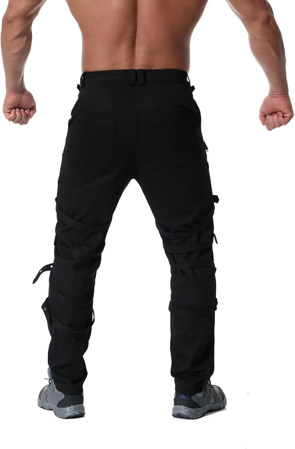 Men`s Steampunk Gothic Hip Hop Punk Rock Pants with Chain