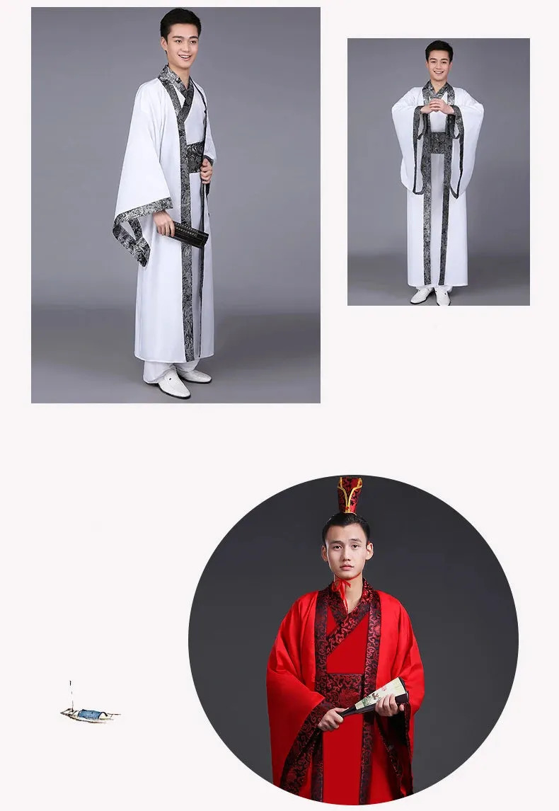 Men's Traditional Chinese Hanfu Dress New Year Performance Costume Han Dynasty Cosplay Robes