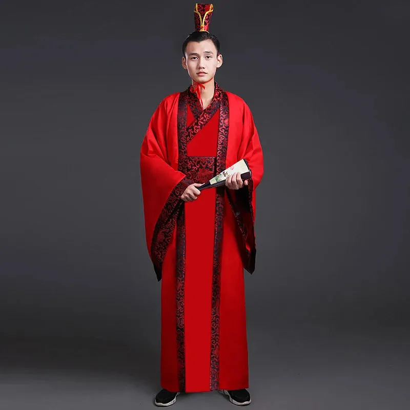 Men's Traditional Chinese Hanfu Dress New Year Performance Costume Han Dynasty Cosplay Robes
