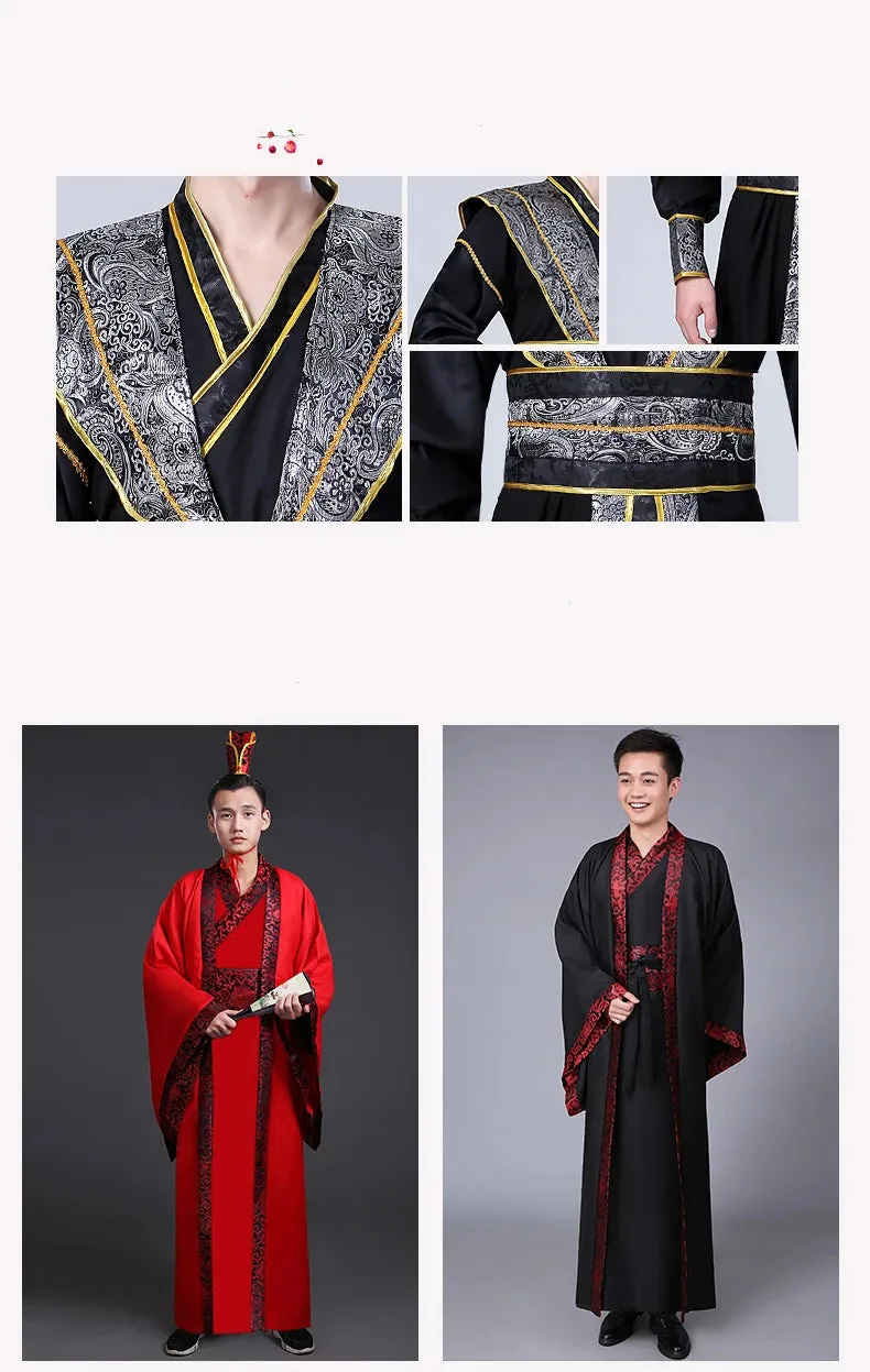 Men's Traditional Chinese Hanfu Dress New Year Performance Costume Han Dynasty Cosplay Robes