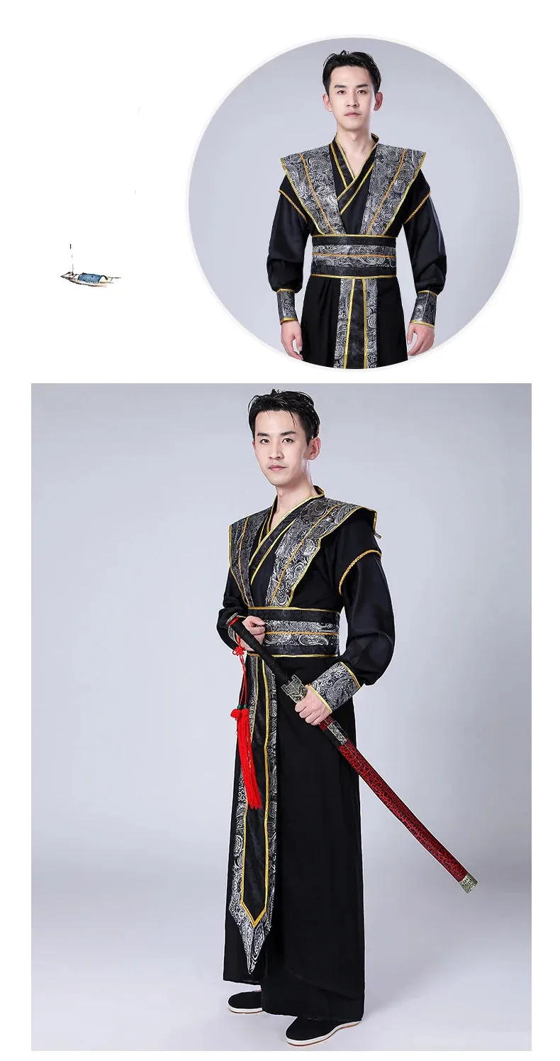 Men's Traditional Chinese Hanfu Dress New Year Performance Costume Han Dynasty Cosplay Robes