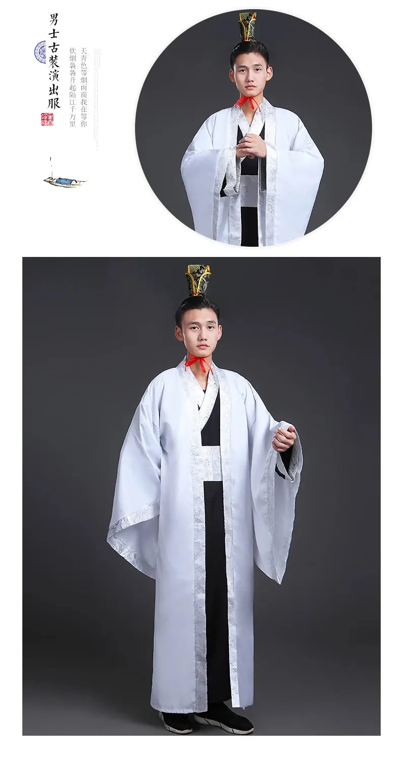 Men's Traditional Chinese Hanfu Dress New Year Performance Costume Han Dynasty Cosplay Robes