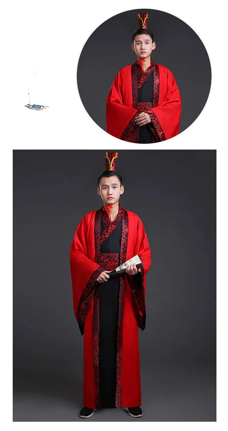 Men's Traditional Chinese Hanfu Dress New Year Performance Costume Han Dynasty Cosplay Robes