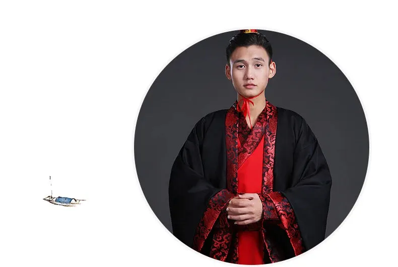 Men's Traditional Chinese Hanfu Dress New Year Performance Costume Han Dynasty Cosplay Robes