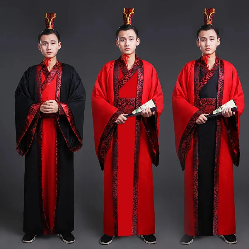 Men's Traditional Chinese Hanfu Dress New Year Performance Costume Han Dynasty Cosplay Robes