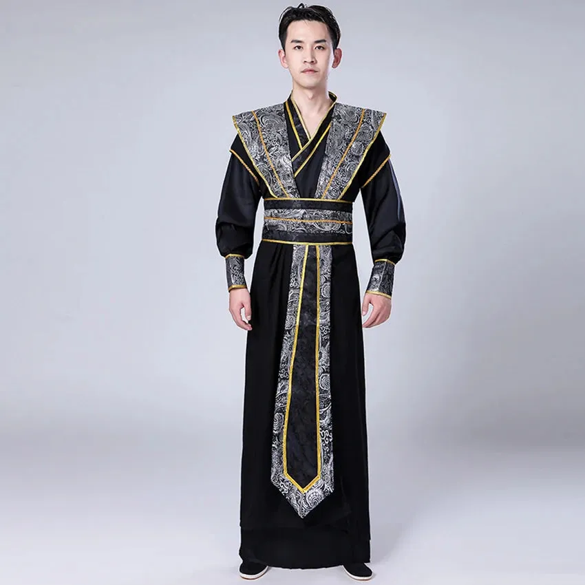Men's Traditional Chinese Hanfu Dress New Year Performance Costume Han Dynasty Cosplay Robes