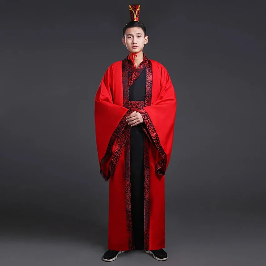 Men's Traditional Chinese Hanfu Dress New Year Performance Costume Han Dynasty Cosplay Robes