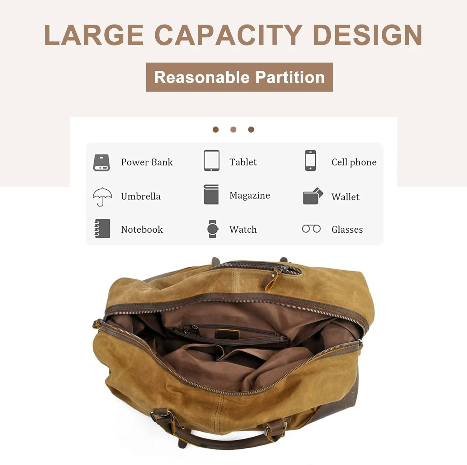 Men's Travel Duffle Bag Canvas Large Capacity Weekend Crossbody Shoulder Bag Convenient Carry On Luggage Bags (Green)
