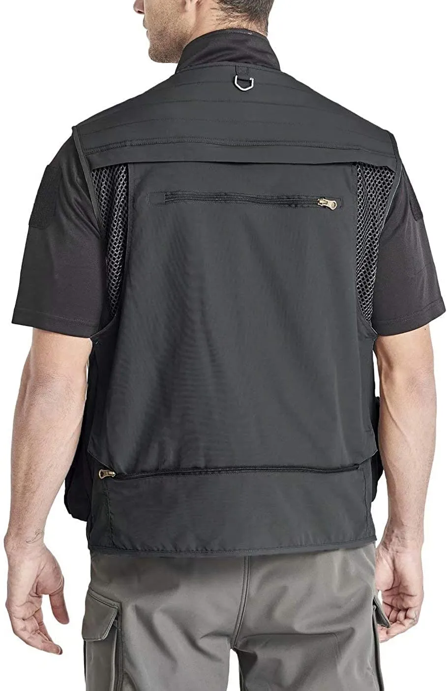 Mens Utility Casual Fishing Vests Outdoor Vest Multi Pockets Cargo Vest Travel Hunting Camping Tactical Outerwear
