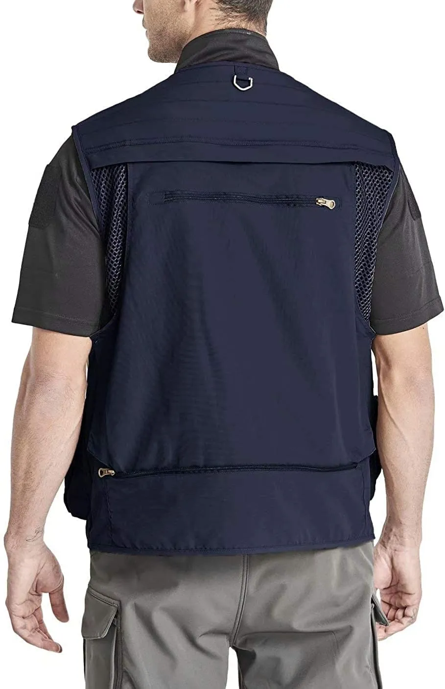 Mens Utility Casual Fishing Vests Outdoor Vest Multi Pockets Cargo Vest Travel Hunting Camping Tactical Outerwear