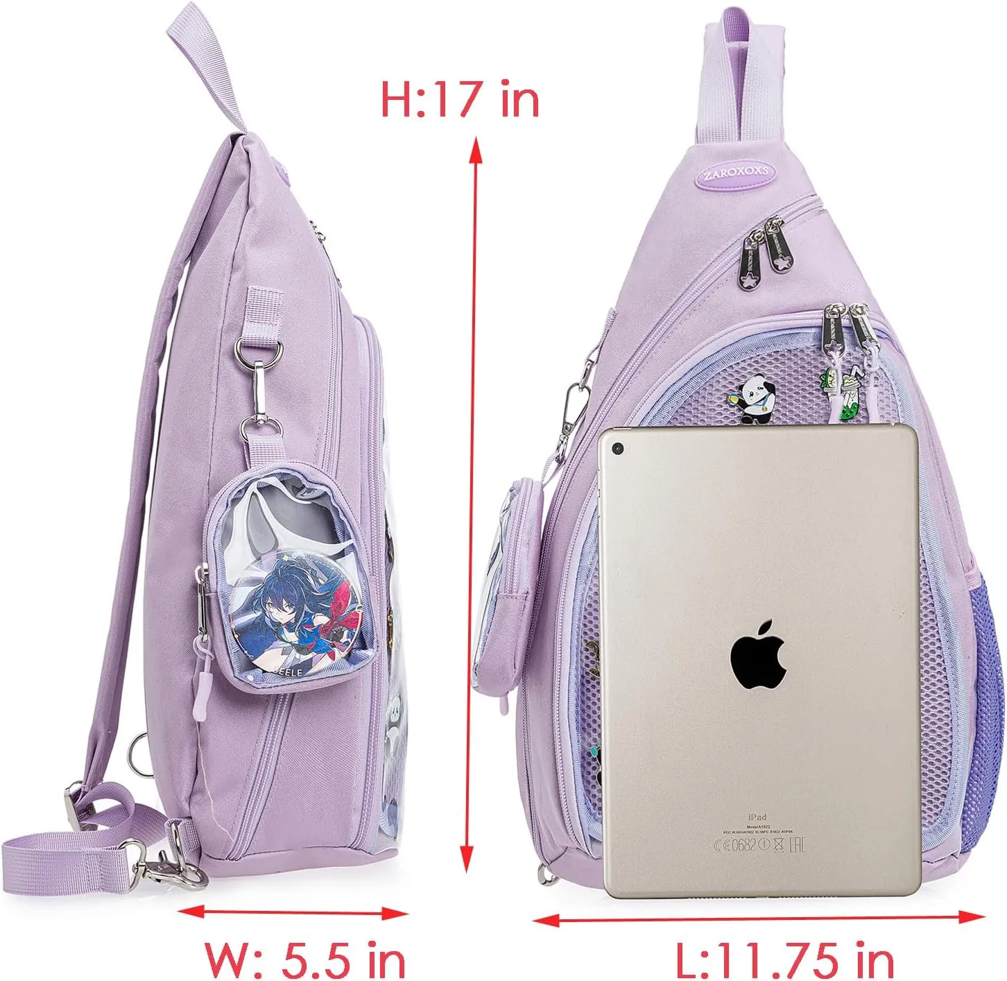 Mens Womens Oxford Ita Bag Pin Display Chest Pack Single Shoulder Bag Sport Backpack Packs Hiking Daypack